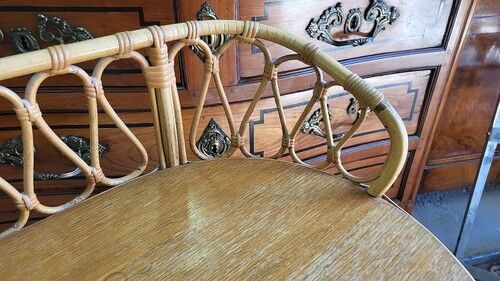 Rattan desk with 1 drawer ref JE