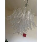 Murano Glass Chandelier With Clear Palm Italian Handmade Kromo