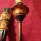 Large antique double wall light in gilded and black wood from the attic