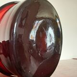 Cache pot verre rouge années 60