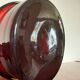 Red glass flowerpot from the 60s