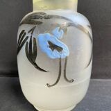 Vase F. T. Legras enamelled and painted signed