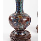 Pair of cloisonné bronze vases, china, xixth century