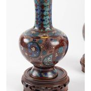 Pair of cloisonné bronze vases, china, xixth century