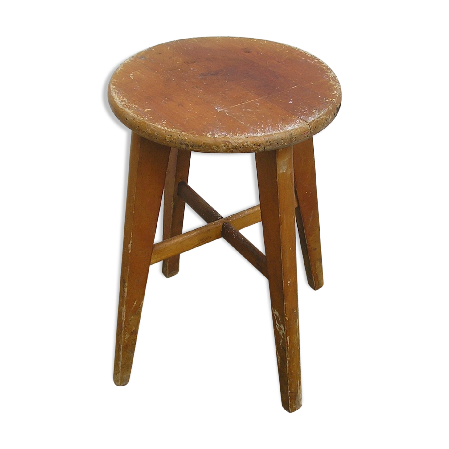 Stool wood 4 feet compass