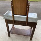 Marble dressing table and 1900 solid wood mirror