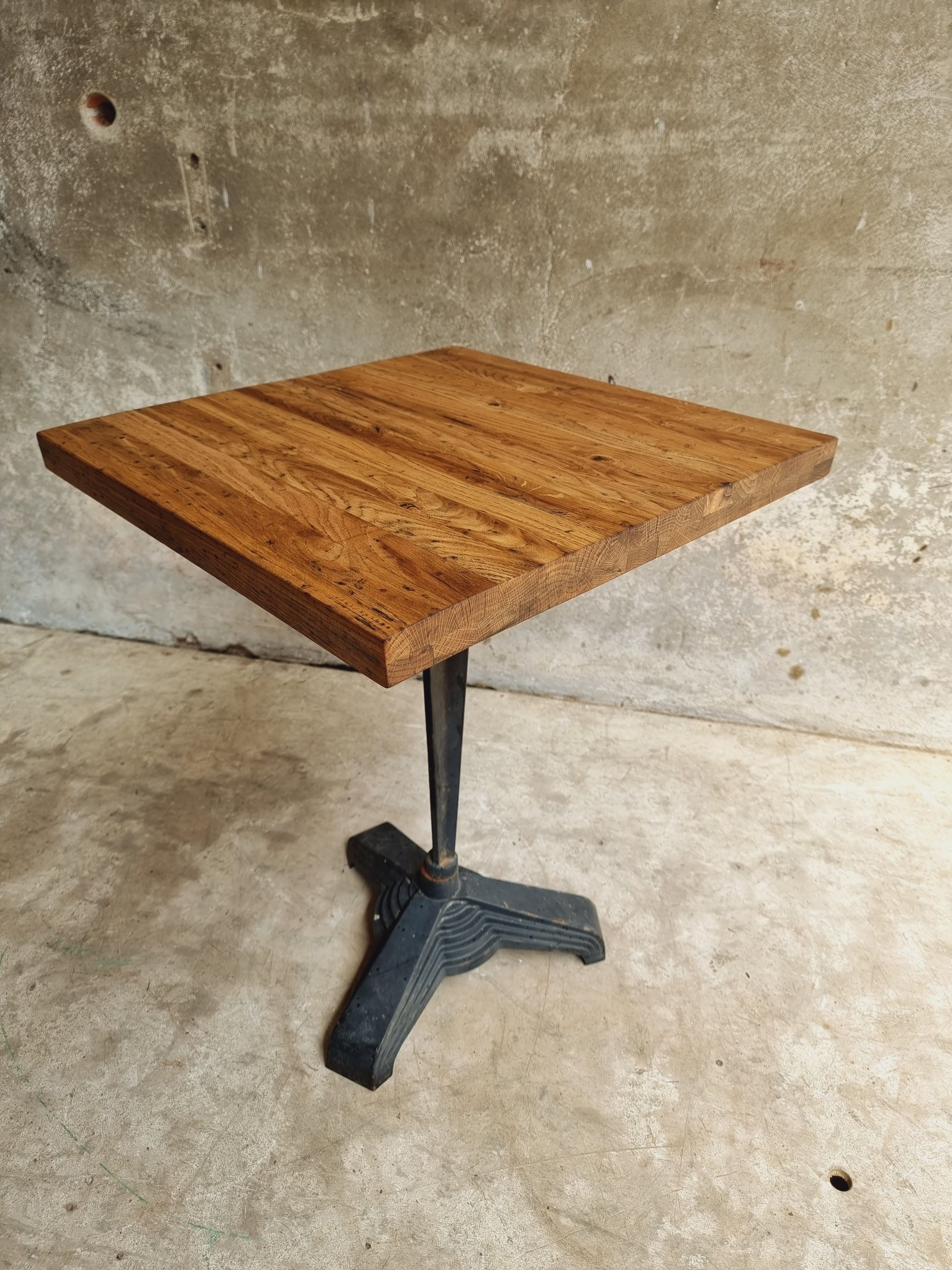 Old bistro table garden table cast iron with oak