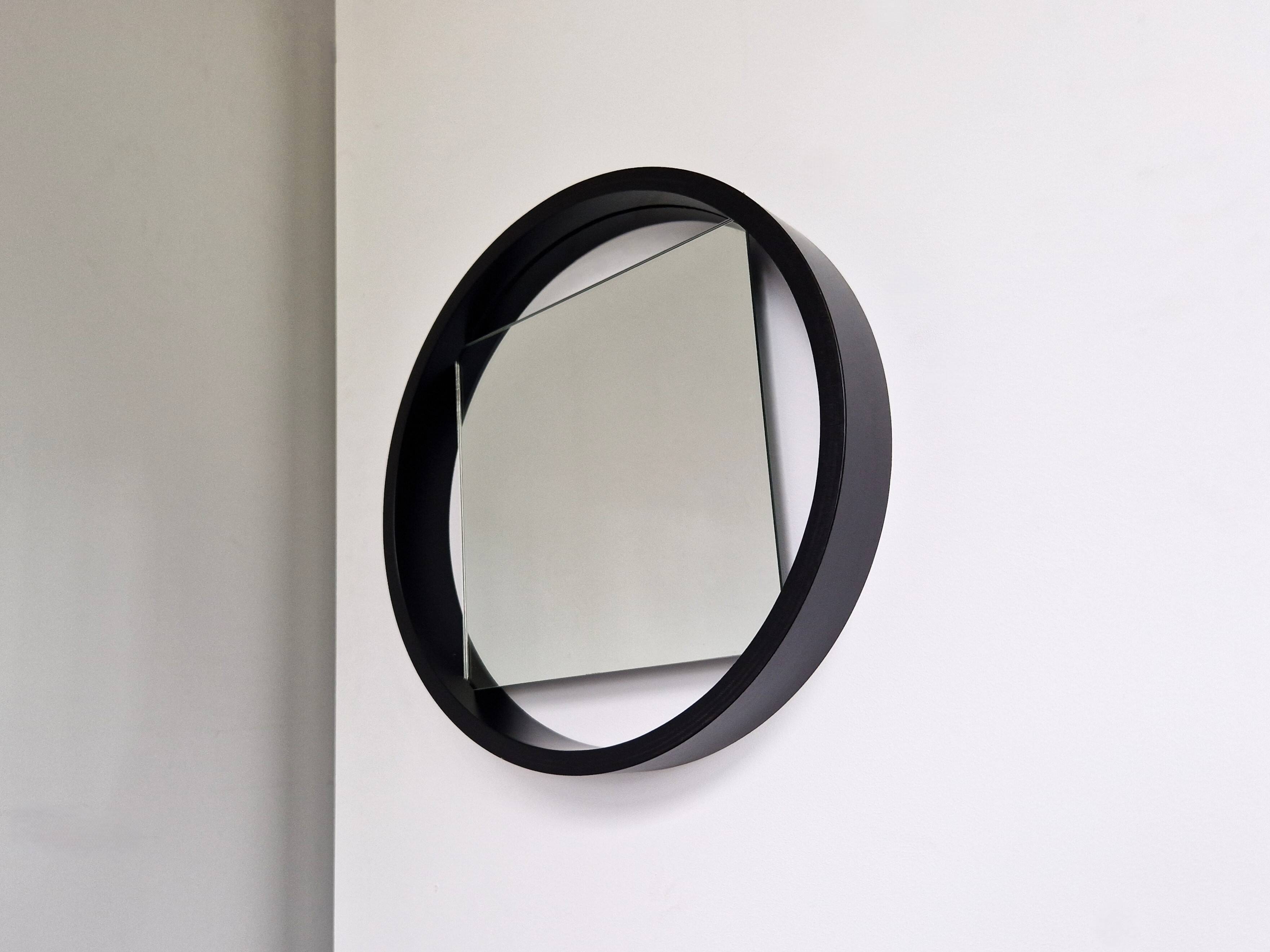 Miroir "DZ84" marron foncé par Benno Premsela pour 't Spectrum, Pays-Bas 1950