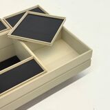 Modular white coffee table designed by Carlo Hauner for Forma