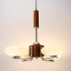 chrome and wood art deco pendant chandelier, circa 1930´s, bohemia