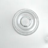 Set of 2 chiseled glass decanters with cap