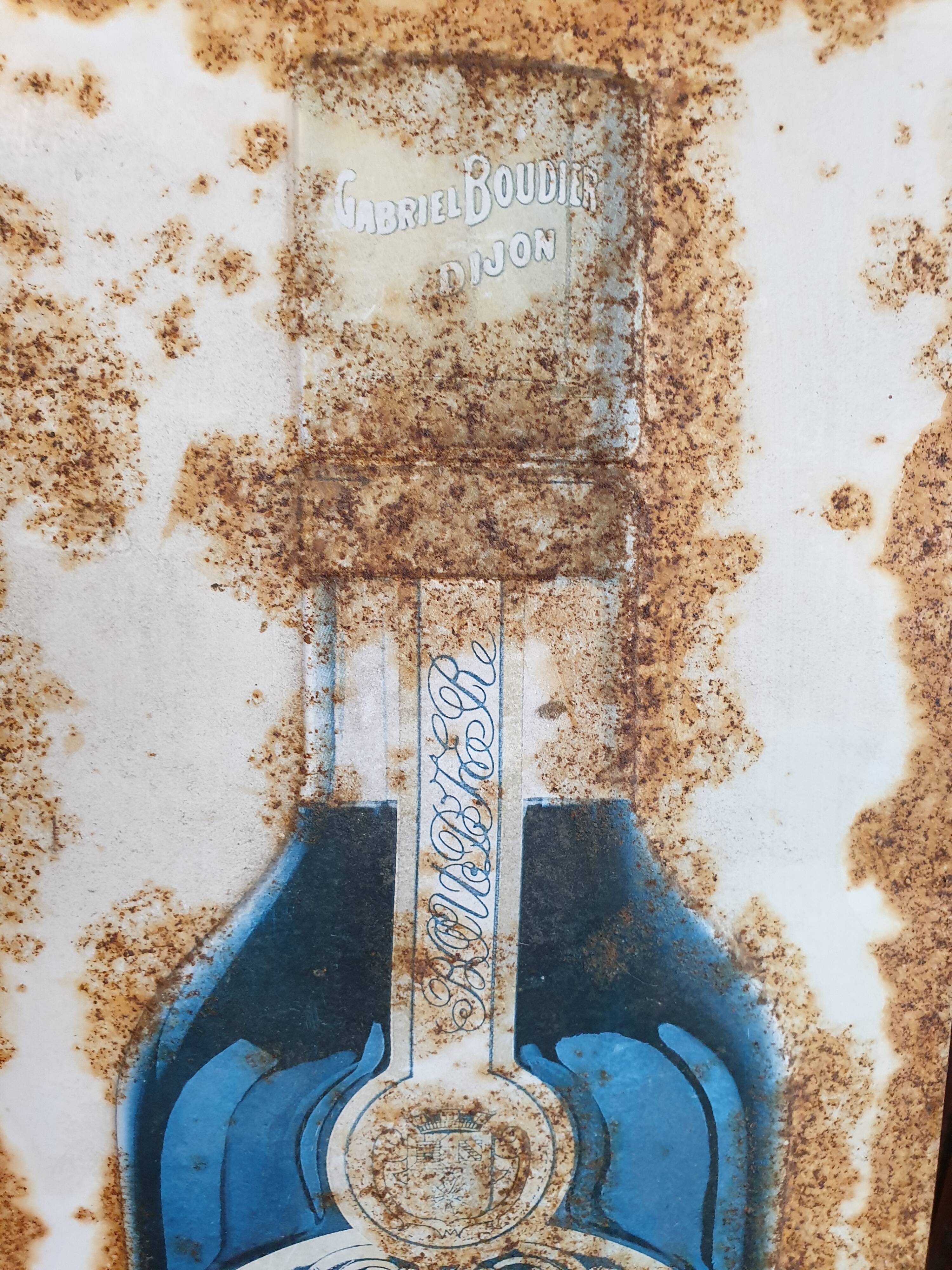 Old metal advertising plate