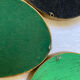 Set of 3 round frames with cross-stitch flowers