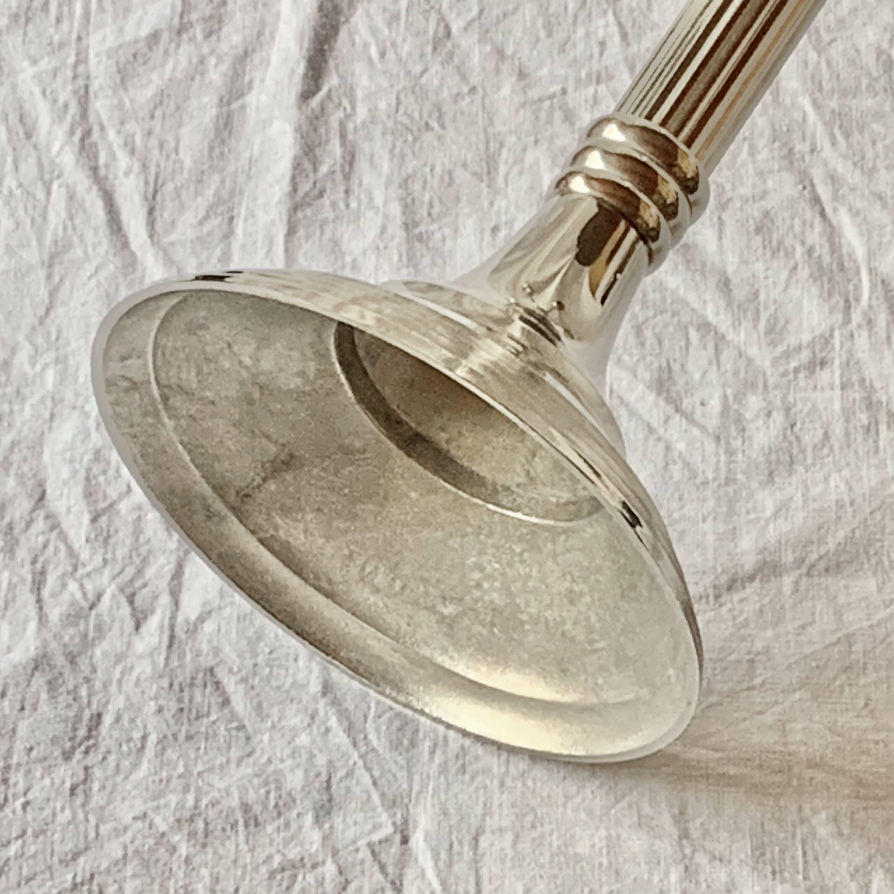 Antique large five-armed chrome-plated steel candlestick - 76cm