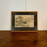Tableau Paysage lacustre Chine XX siècle