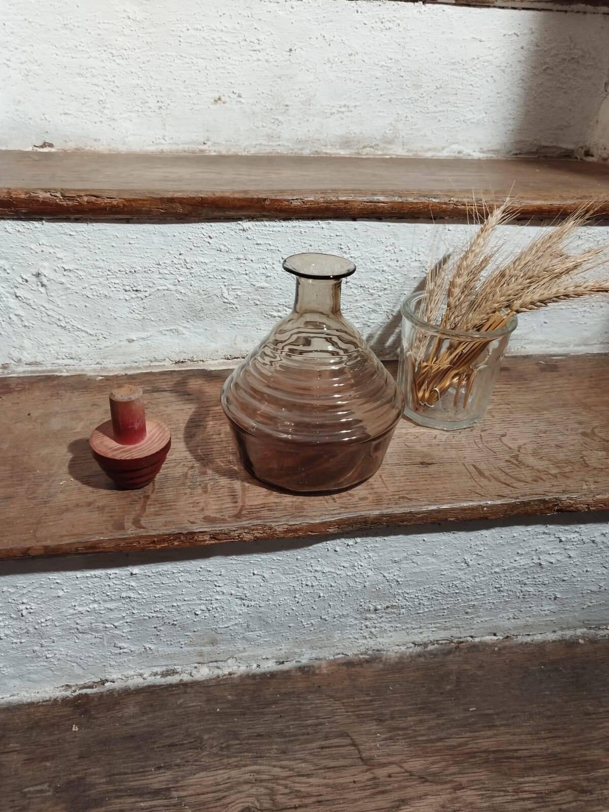 Vintage smoked glass carafe