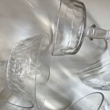 Set of 6 glasses of champagne 19th with flat sides and scales