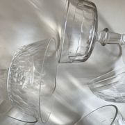 Set of 6 glasses of champagne 19th with flat sides and scales