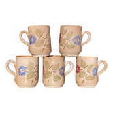 5 mugs artisanaux vintage