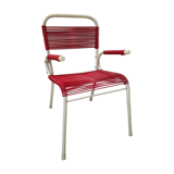 Vintage red scoubidou children's chair