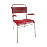 Vintage red scoubidou children's chair