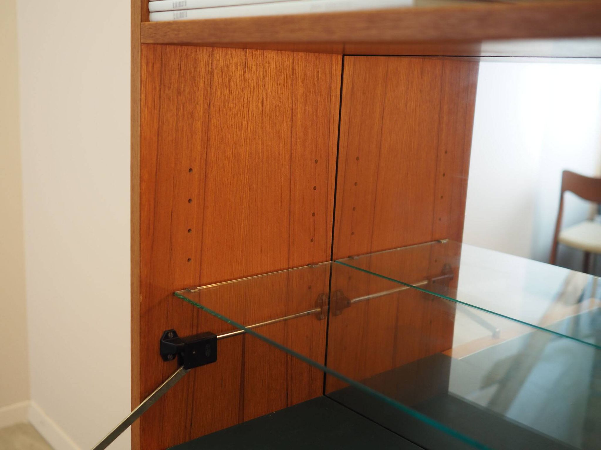 Danish Teak Shelving Unit with Bar Cabinet, 1970s