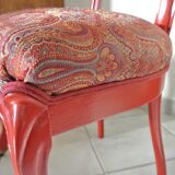 Chaise style Louis Philippe rouge