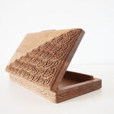 Antique chiseled wooden box