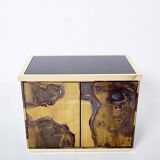 Pair of brass cabinets oxidized 1970