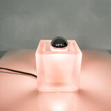 Frosted glass cube table light, Germany 1970's
