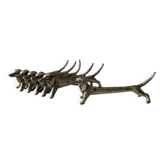 Set of 6 silver-plated dachshund knife rests