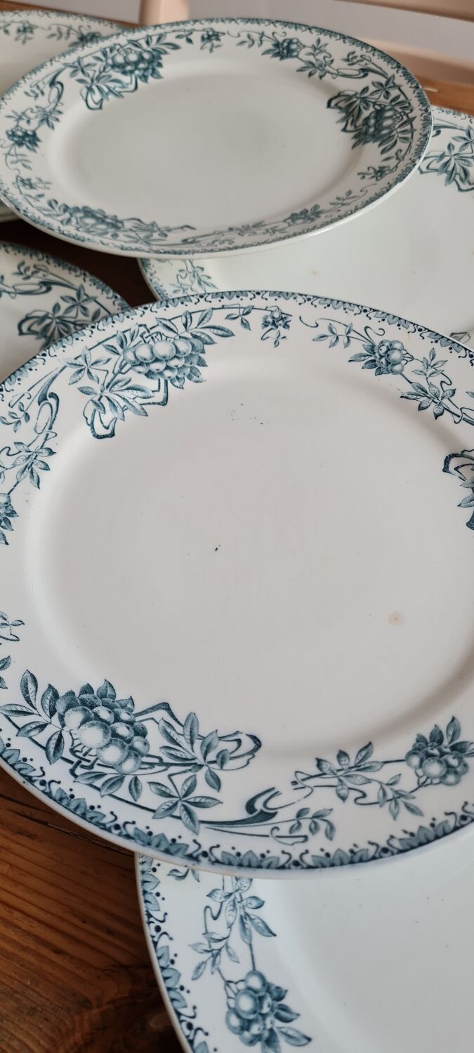 Set of 7 iron clay plates