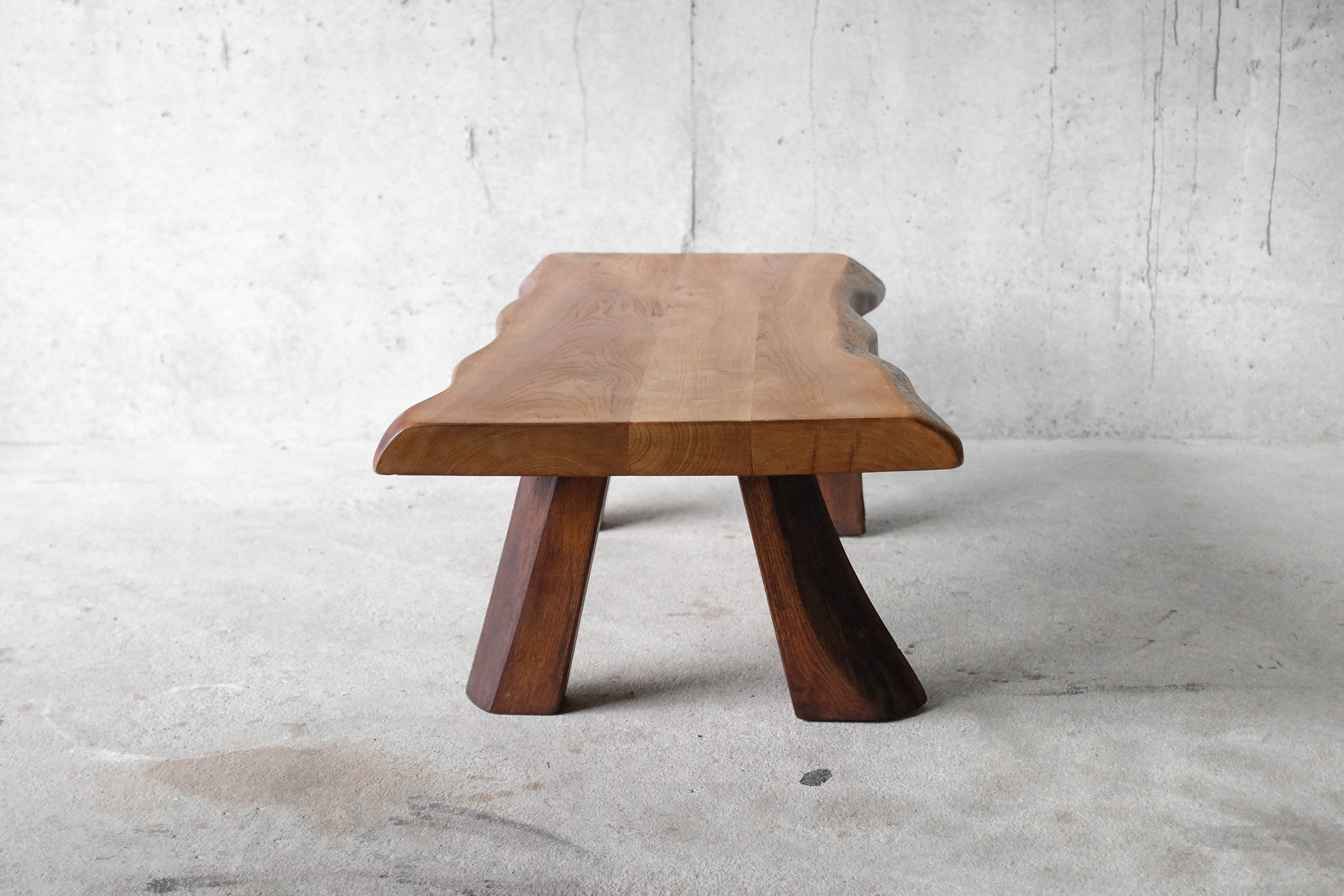 Free form coffee table in solid Elm-1970