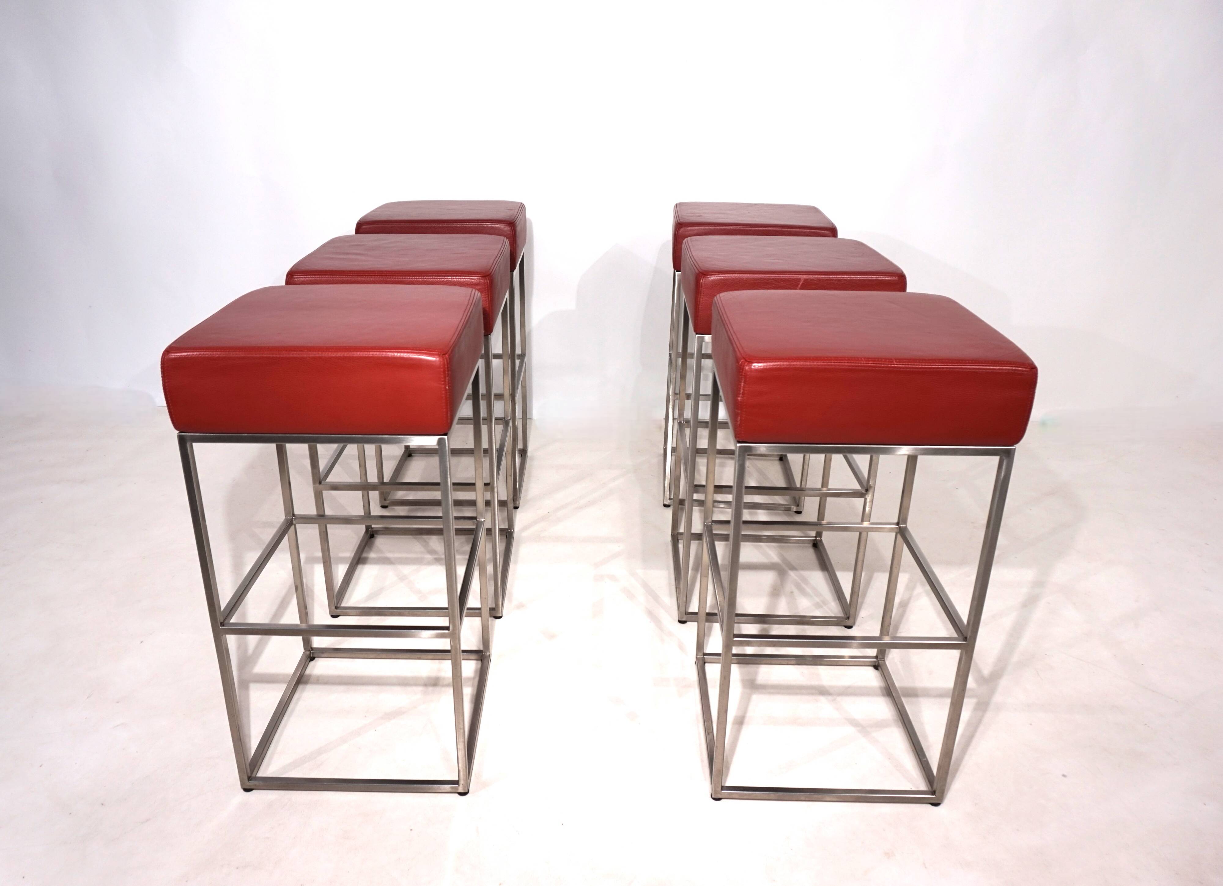 Ensemble de 6 tabourets de bar De Sede DS 218/55 par Paolo Piva, 2000