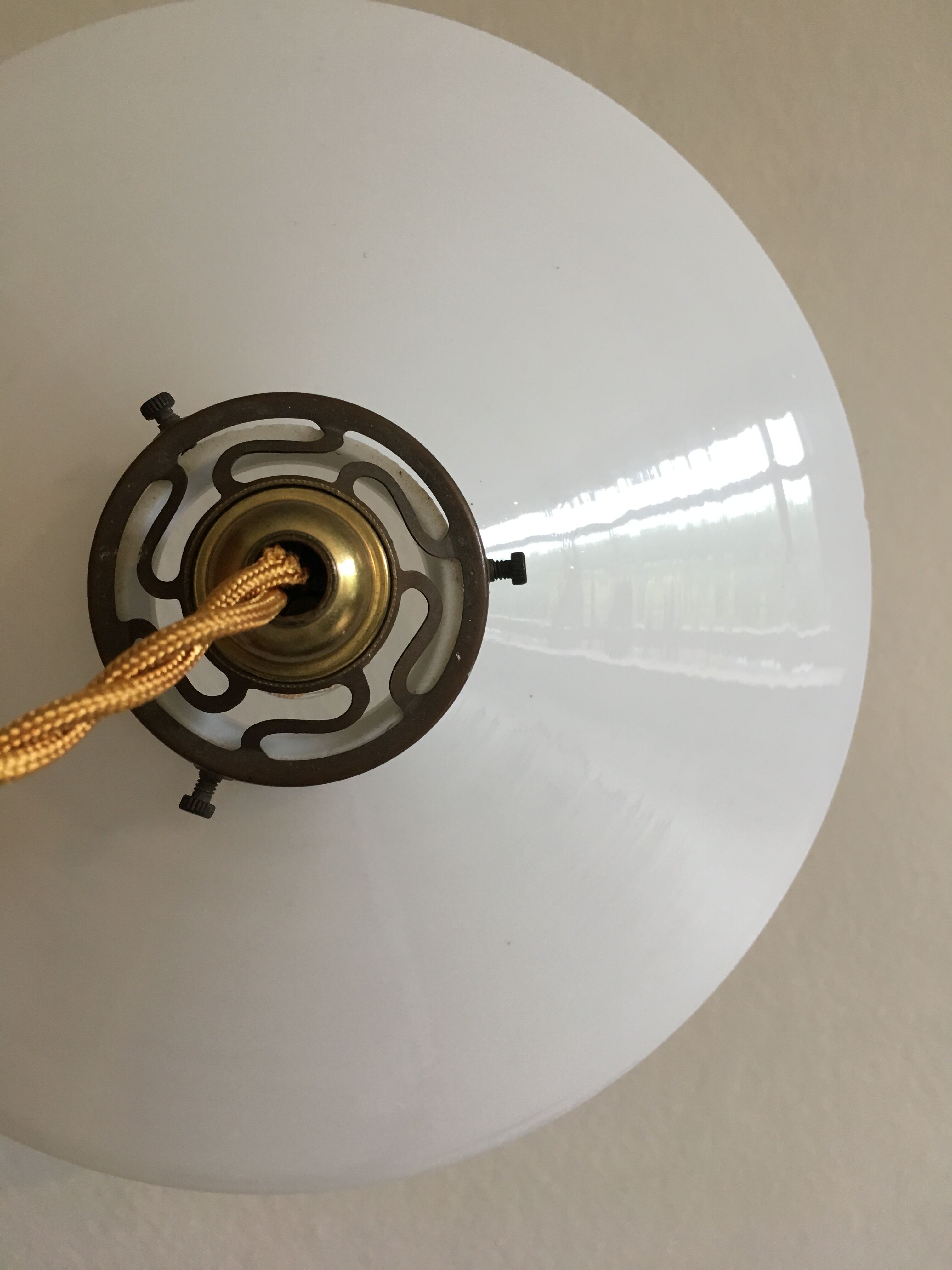 White opaline pendant light