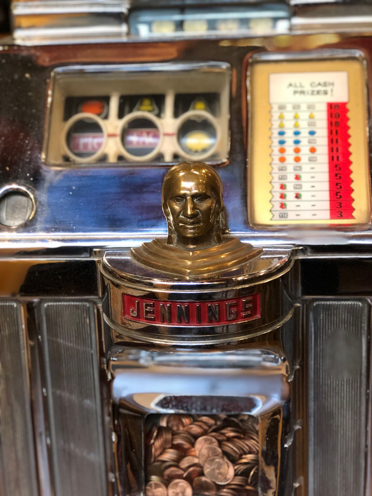 Jennings slot machine at Indian head