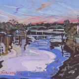 Sunset at White Cross Pub, Richmond, Towards St Margarets