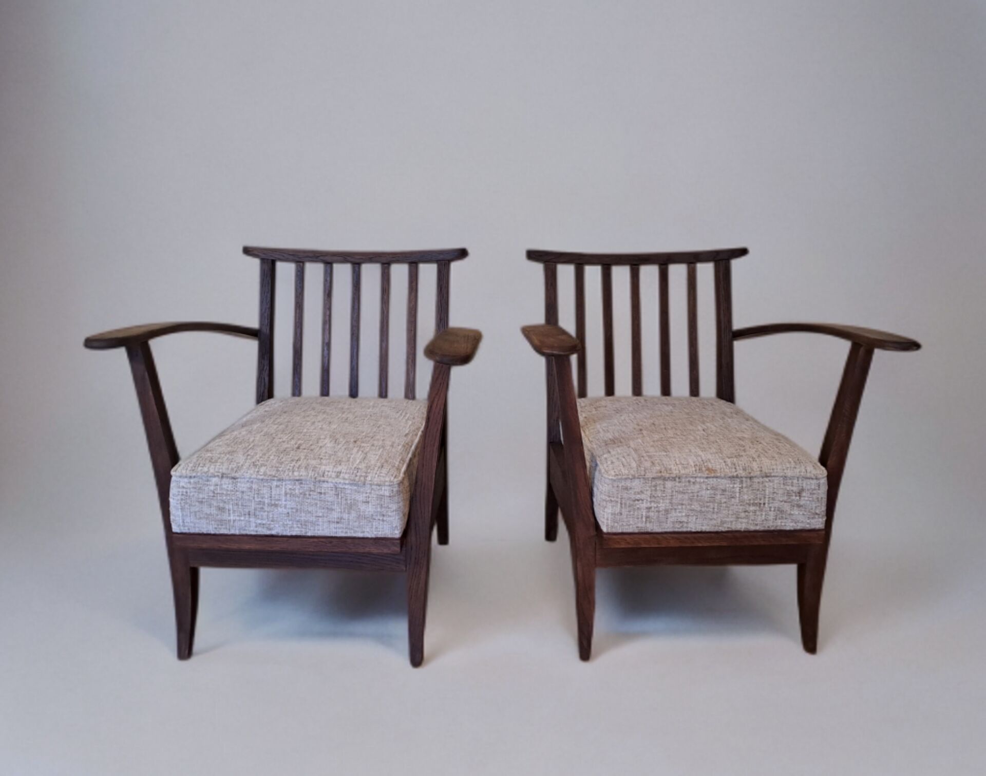 Pair of ULUV armchairs, Czech vintage 1950s