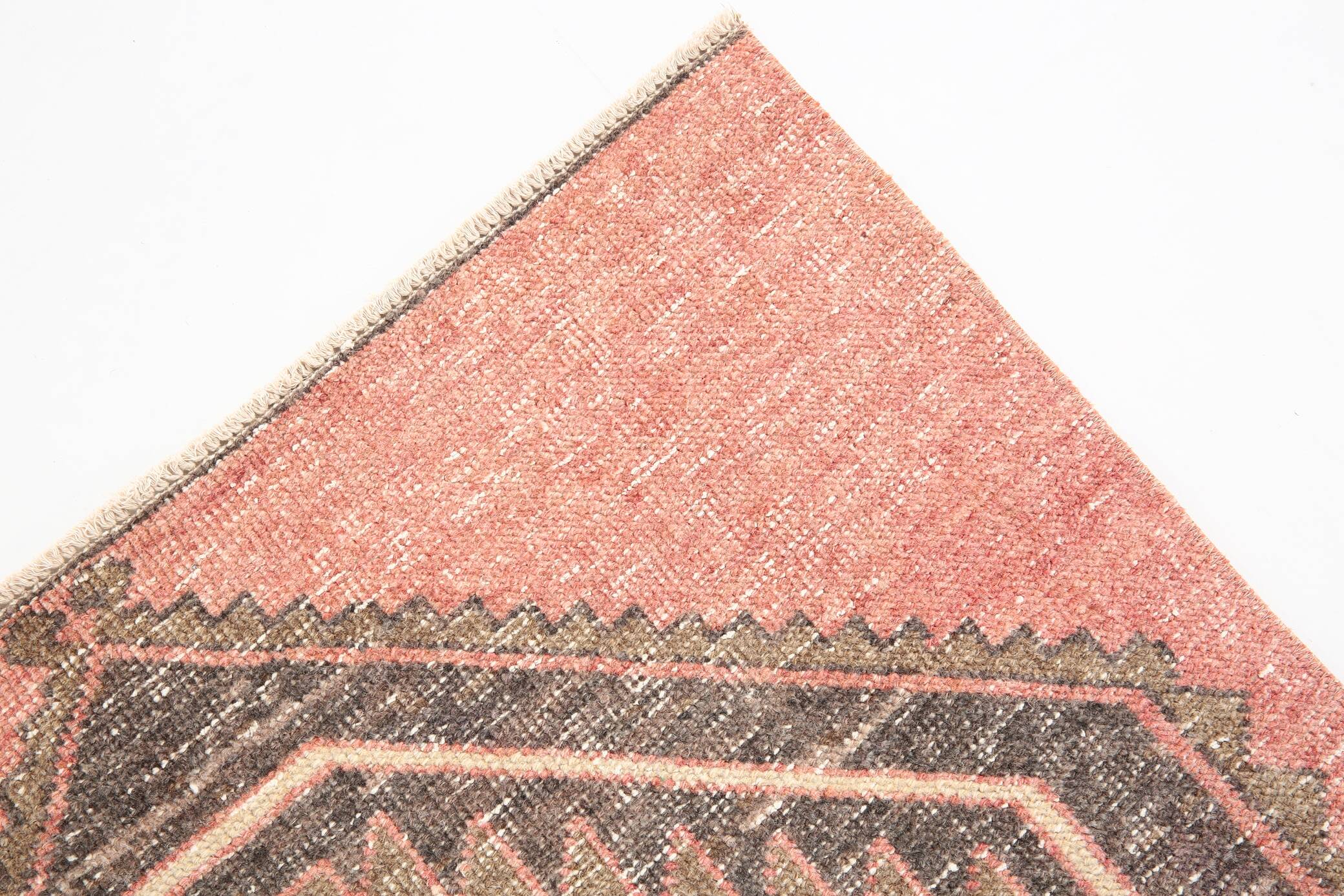 3x12 Soft Pastel Pale Red Turkish Vintage Runner Rug