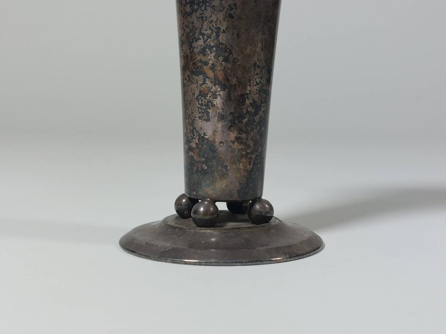 Patinated silver-plated metal vase Art Deco WMF Germany