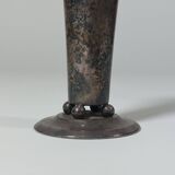 Patinated silver-plated metal vase Art Deco WMF Germany