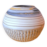 Mixed earth ceramic vase signed