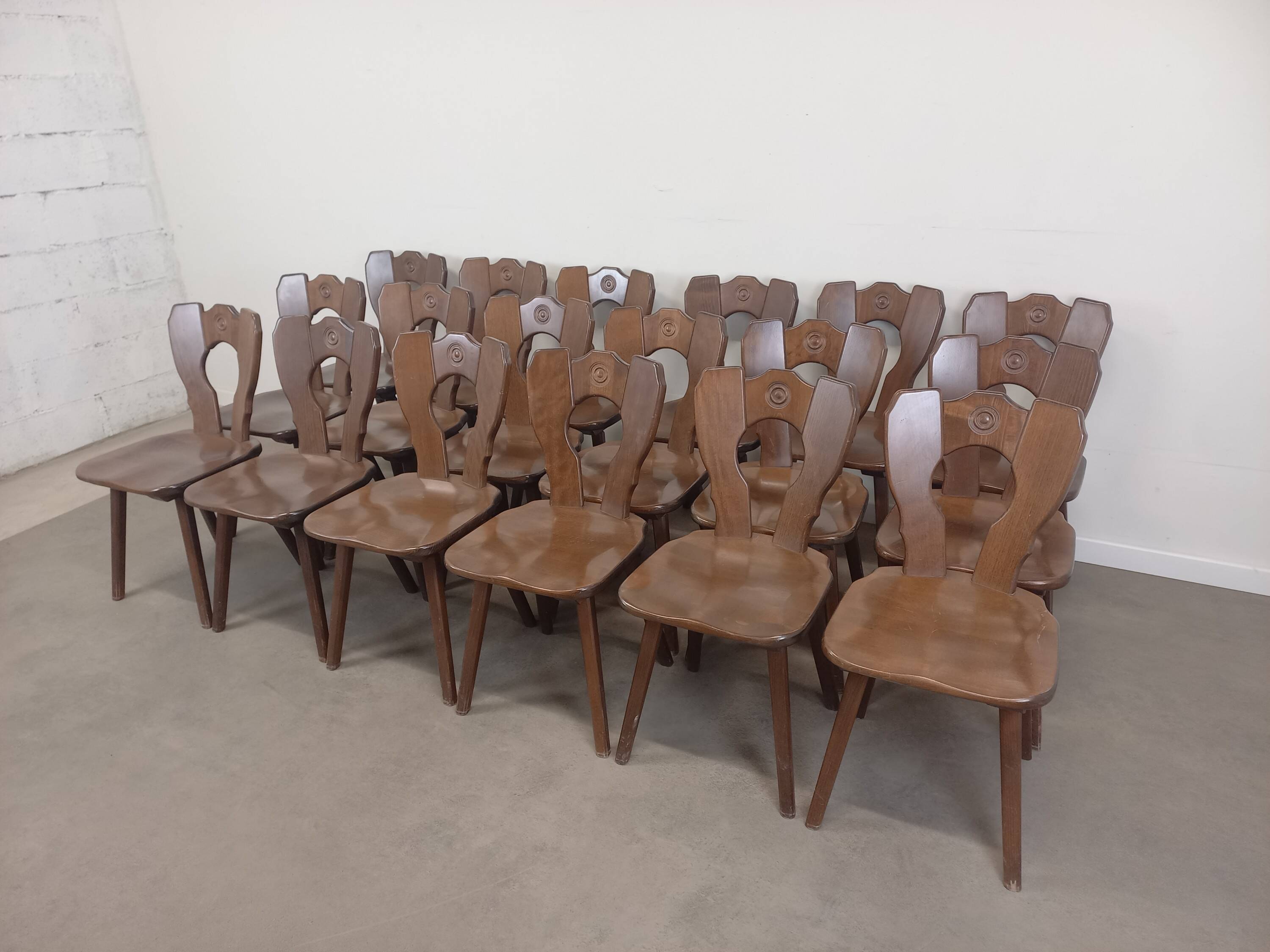 Set of 6 brutalist bistro chairs