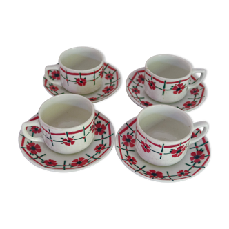 Lot 4 tasses anciennes St Amand Céranord