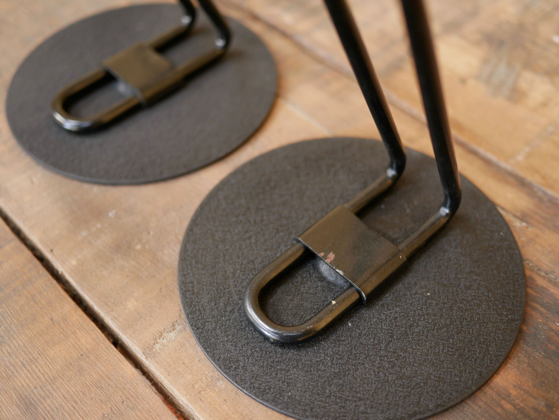 Pair of vintage chrome metal lamps