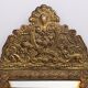Antique Dutch Brass Ornate Repousse hanging Mirror Hall Cabinet