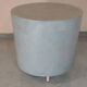 Pastel blue cylindrical coffee table "Tambour" – Artisan design.