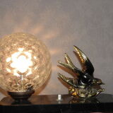 Art Deco marble figurine table lamp