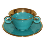 Tasse à bouillon Magdalithe vert Art Déco