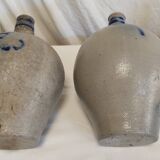 Set of 2 old Alsace stoneware jars (oil cruets)